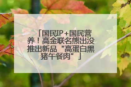 国民IP+国民营养！高金联名熊出没推出新品“高蛋白黑猪午餐肉”