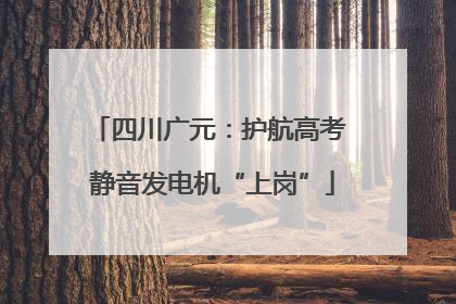 四川广元：护航高考 静音发电机“上岗”