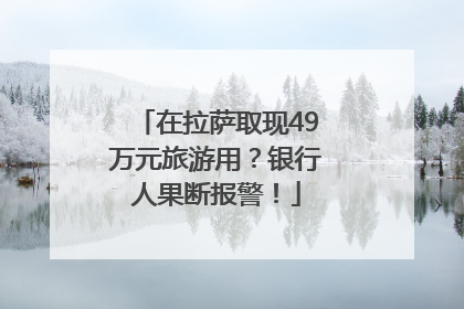 在拉萨取现49万元旅游用？银行人果断报警！