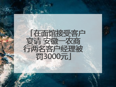 在面馆接受客户宴请 安徽一农商行两名客户经理被罚3000元