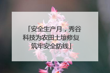 安全生产月，秀谷科技为农田土壤修复筑牢安全防线