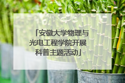 安徽大学物理与光电工程学院开展科普主题活动