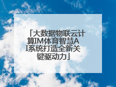 大数据物联云计算IM体育智慧AI系统打造全新关键驱动力