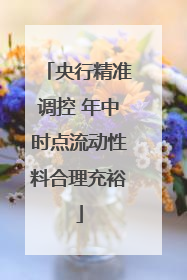 央行精准调控 年中时点流动性料合理充裕