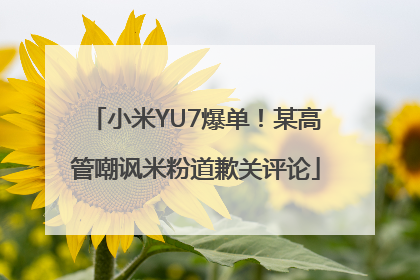 小米YU7爆单！某高管嘲讽米粉道歉关评论