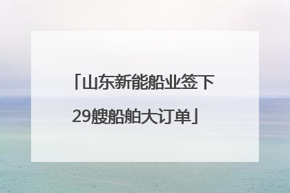 山东新能船业签下29艘船舶大订单