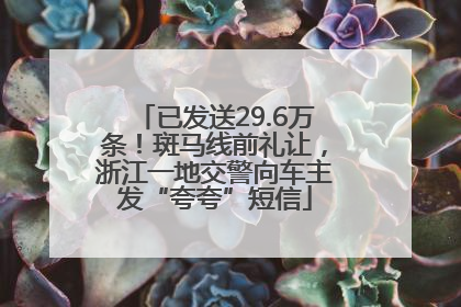 已发送29.6万条！斑马线前礼让，浙江一地交警向车主发“夸夸”短信