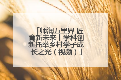 师润五里界 匠育新未来丨学科创新托举乡村学子成长之光（视频）