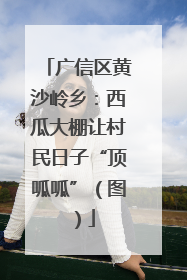 广信区黄沙岭乡：西瓜大棚让村民日子“顶呱呱”（图）