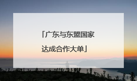 广东与东盟国家达成合作大单