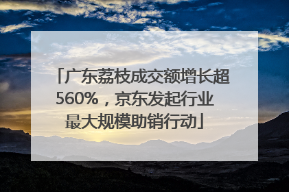 广东荔枝成交额增长超560%，京东发起行业最大规模助销行动