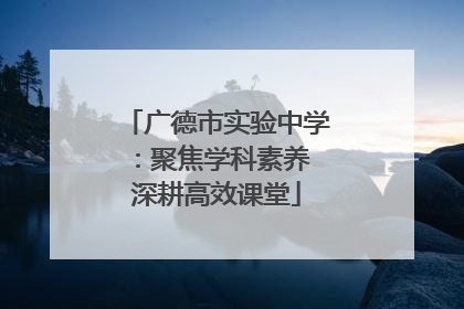 广德市实验中学：聚焦学科素养 深耕高效课堂