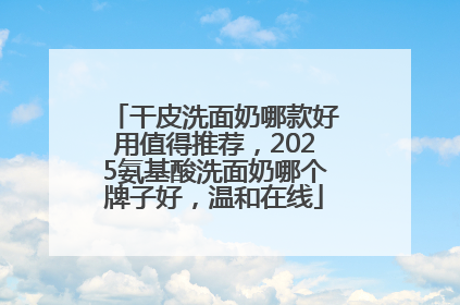干皮洗面奶哪款好用值得推荐，2025氨基酸洗面奶哪个牌子好，温和在线