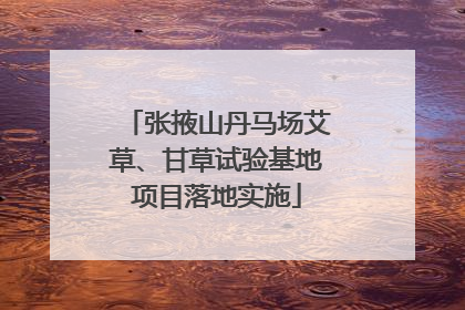张掖山丹马场艾草、甘草试验基地项目落地实施