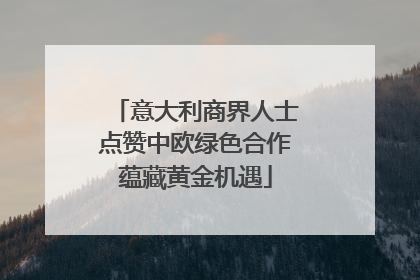 意大利商界人士点赞中欧绿色合作蕴藏黄金机遇