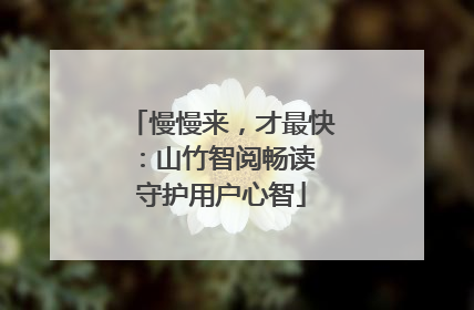 慢慢来，才最快：山竹智阅畅读 守护用户心智