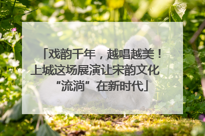 戏韵千年，越唱越美！上城这场展演让宋韵文化“流淌”在新时代