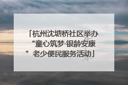 杭州沈塘桥社区举办“童心筑梦·银龄安康”老少便民服务活动