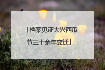 档案见证大兴西瓜节三十余年变迁