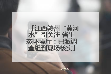 江西赣州“黄河水”引关注 省生态环境厅：已派调查组到现场核实