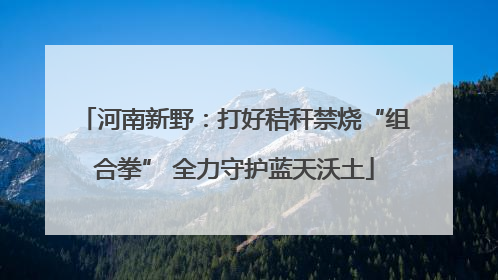 河南新野：打好秸秆禁烧“组合拳” 全力守护蓝天沃土