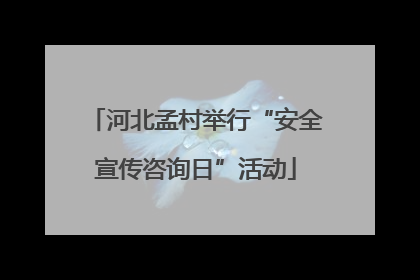 河北孟村举行“安全宣传咨询日”活动