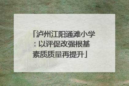 泸州江阳通滩小学：以评促改强根基 素质质量再提升