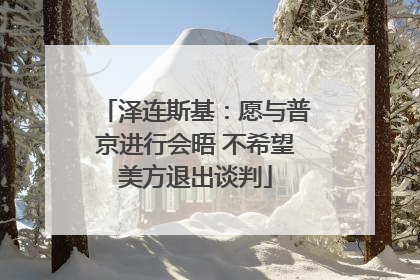 泽连斯基：愿与普京进行会晤 不希望美方退出谈判