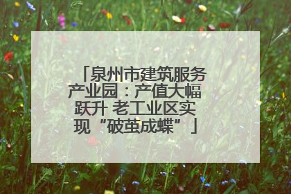 泉州市建筑服务产业园：产值大幅跃升 老工业区实现“破茧成蝶”