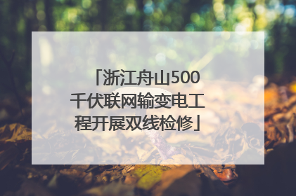 浙江舟山500千伏联网输变电工程开展双线检修