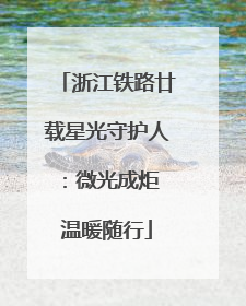 浙江铁路廿载星光守护人：微光成炬 温暖随行