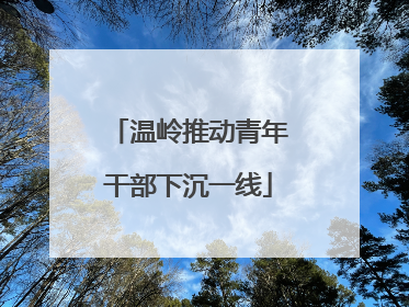 温岭推动青年干部下沉一线