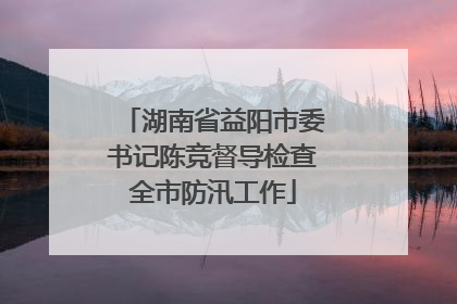 湖南省益阳市委书记陈竞督导检查全市防汛工作