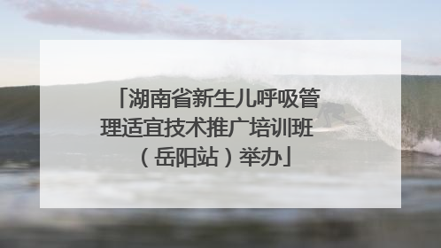 湖南省新生儿呼吸管理适宜技术推广培训班（岳阳站）举办