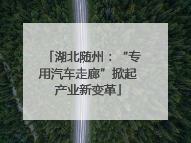 湖北随州：“专用汽车走廊”掀起产业新变革