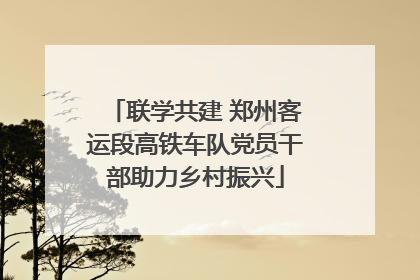 联学共建 郑州客运段高铁车队党员干部助力乡村振兴