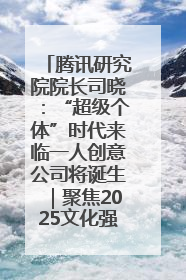 腾讯研究院院长司晓：“超级个体”时代来临一人创意公司将诞生｜聚焦2025文化强国建设高峰论坛