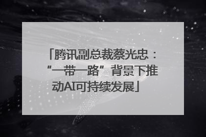 腾讯副总裁蔡光忠：“一带一路”背景下推动AI可持续发展