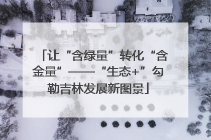 让“含绿量”转化“含金量”——“生态+”勾勒吉林发展新图景