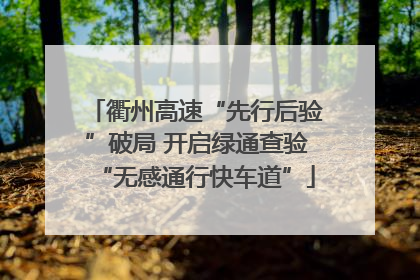 衢州高速“先行后验”破局 开启绿通查验“无感通行快车道”