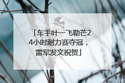 车手叶一飞勒芒24小时耐力赛夺冠，雷军发文祝贺
