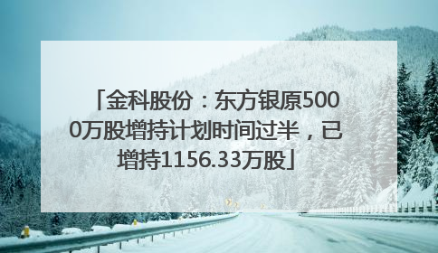 金科股份：东方银原5000万股增持计划时间过半，已增持1156.33万股