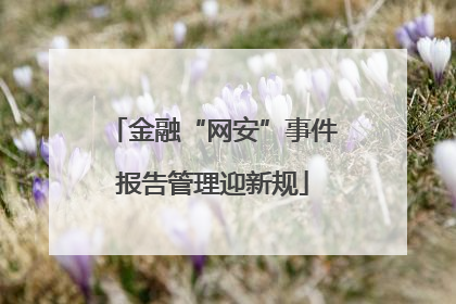 金融“网安”事件报告管理迎新规