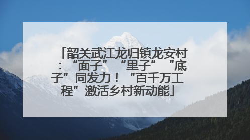 韶关武江龙归镇龙安村：“面子”“里子”“底子”同发力！“百千万工程”激活乡村新动能
