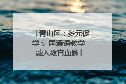 青山区：多元促学 让国通语教学融入教育血脉