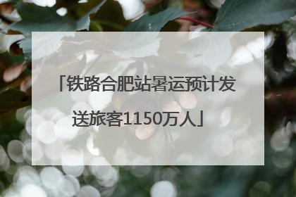 铁路合肥站暑运预计发送旅客1150万人