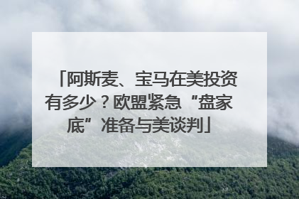 阿斯麦、宝马在美投资有多少？欧盟紧急“盘家底”准备与美谈判
