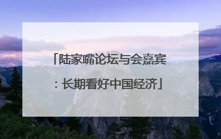 陆家嘴论坛与会嘉宾：长期看好中国经济