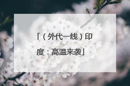 （外代一线）印度：高温来袭