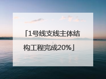 1号线支线主体结构工程完成20%